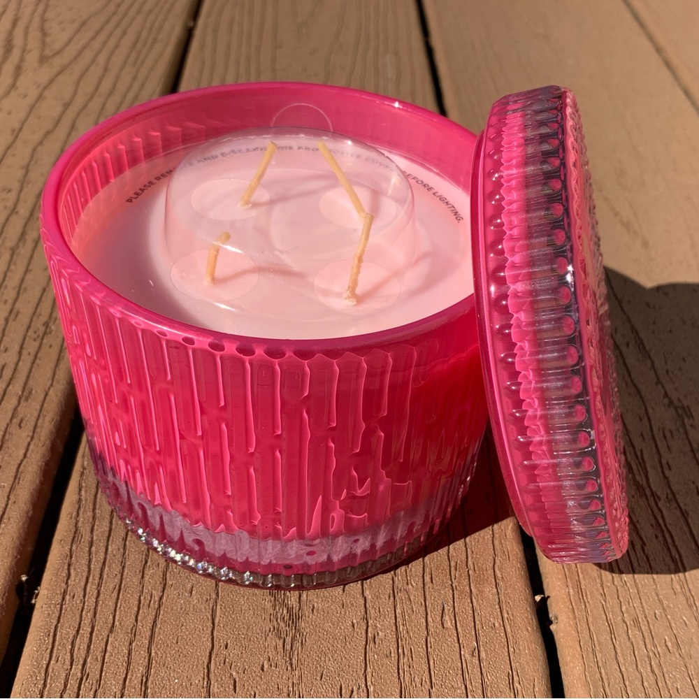 🆕 “RASPBERRY SHORTBREAD” HOMEWORX HARRY SLATKIN 4 WICK 18oz CANDLE NWT!!